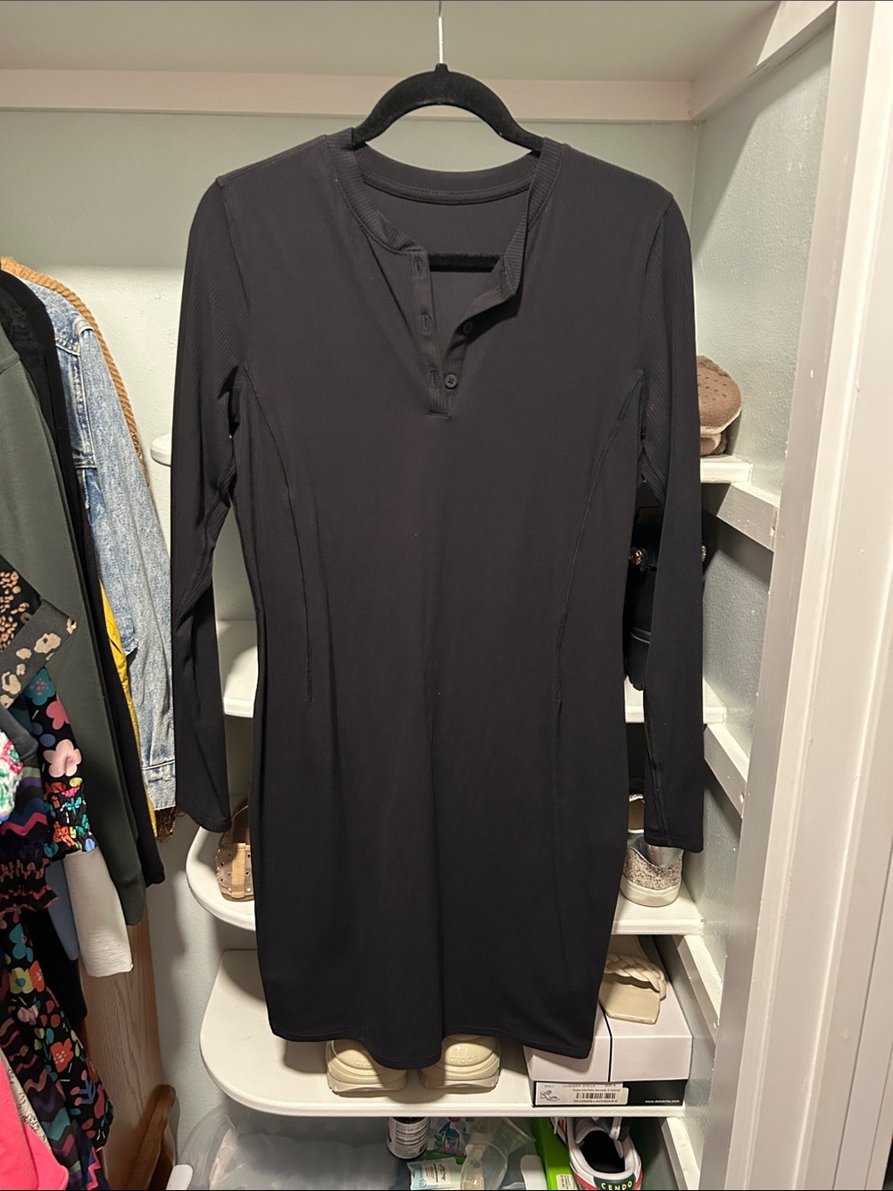 Lululemon All Aligned Ribbed Henley Long Sleeve Dress